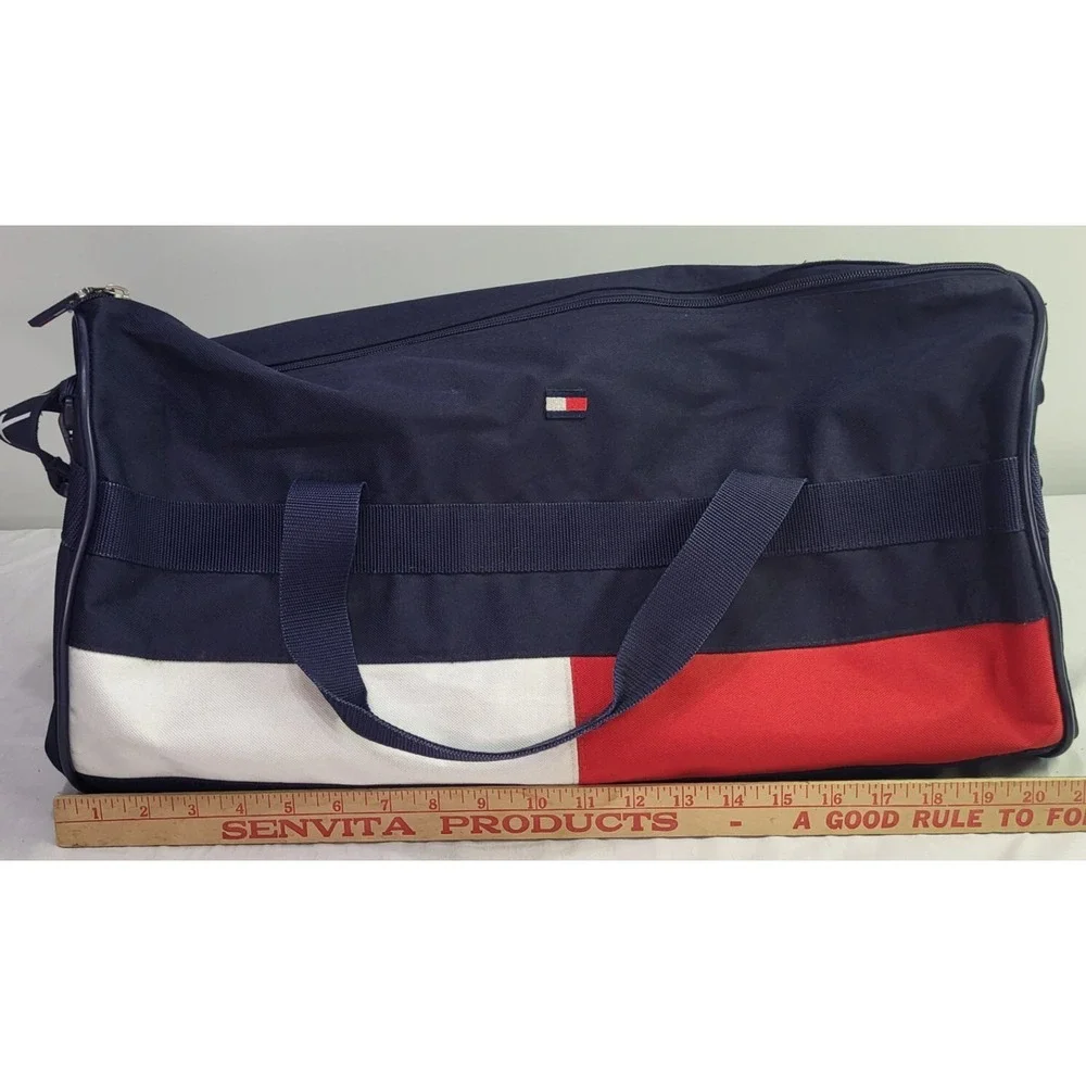 Tommy Hilfiger Vintage 90s Flag Logo Weekender Travel Duffle Gym Bag w/Strap 20